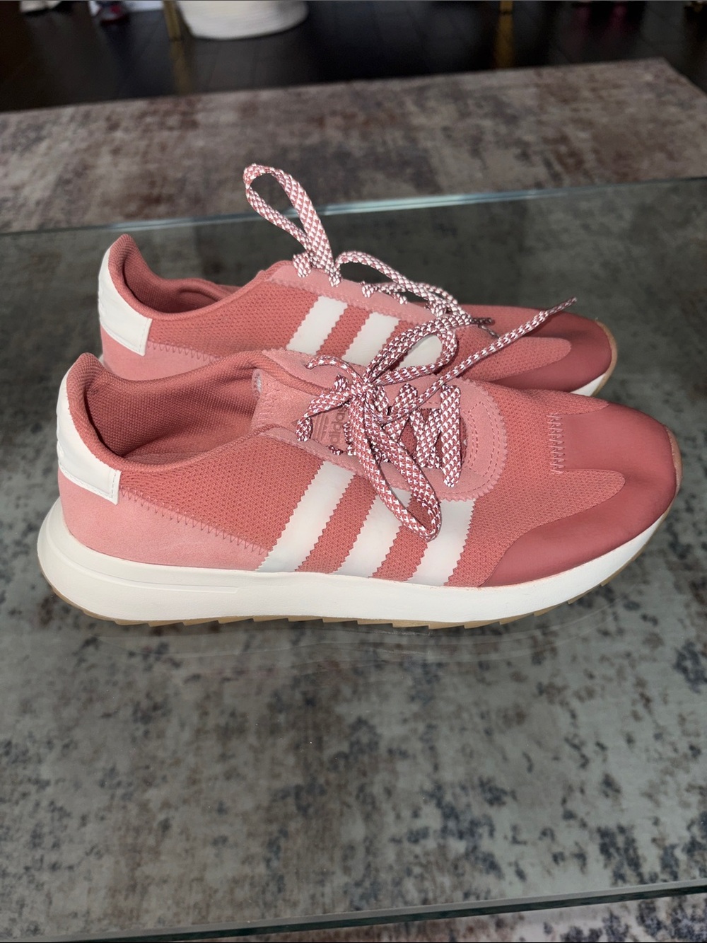 Adidas flashback pink/ white womens 7.5